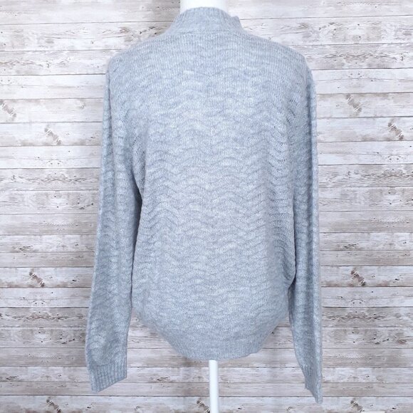 Elodie Womens Sweater L Mock Neck Gray 492A - Picture 3 of 6